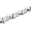 Towel Hook Rack Brushed Nickel 17-Inch Coat Hook Rail Wall Mounted with 7 Heavy Duty Hooks, Durable Wall Hangers for Bedroom, Bathroom, Foyer, Hallway (304 Stainless Steel)