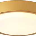 16 Inch Flush Mount Ceiling Light,3-Lights Gold Finish with Frosted Glass Shade,Round Ceiling Light Fixture for Bedroom Livingroom Kitchen (16 Inch Gold)