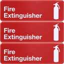 Fire Extinguisher 9x3" Plastic Business Sign 3 Pack (Red)