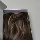 BARSDAR Short Wavy Ash Brown Highlight Wig - Shoulder Length Wavy Layered Wigs for Women - Short Layered Wig with Curtain Bangs Soft Synthetic Natural Looking Daily, Ash Brown with Blonde Highlights (16 Inch)