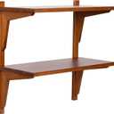 Kate and Laurel Meridien Modern Two-Tier Wooden Shelves, 24 x 12 x 24, Walnut Brown, Stunning Tiered Wall Shelf for Storage and Display as Cute Nursery Shelving or Bedroom Storage