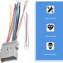 Stereo Wiring Harness, Car Speaker CD Player Modified Tail Line Connector, Plug and Play Waterproof Heat-Resistant Adapter, Compatible with Chevrolet Chrysler Hummer Buick Suzuki (Gray)