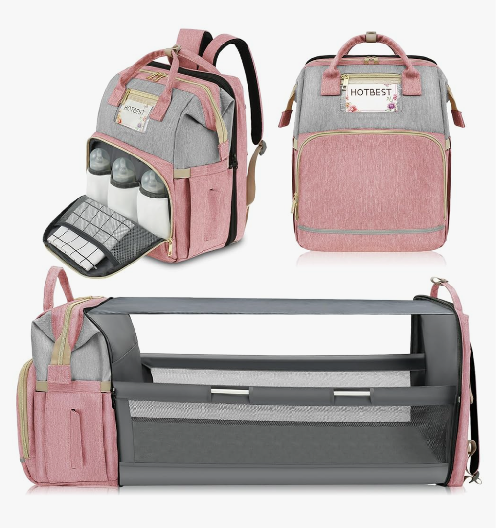 HOTBEST Backpacks, Pink Gray, with Shade Cloth