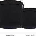 PULOTE 100 PCS Black Square Plastic Plates Disposable - Include 50 Each (10" Dinner & 7.25" Dessert) Plates - Ideal for Party & Graduation