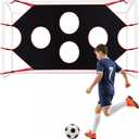 Outus Soccer Target Net Compatible with 12 x 6 Ft/ 3.66 x 1.83 M Goal Adjustable Training Aid Equipped with 10 Holes Target Portable Accessories for 7v7 Mini Soccer Outdoor Activities