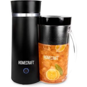Homecraft Electric Iced Tea Maker for Sweet Tea and Cold Brew Coffee, Double Insulated Pitcher, Black, Small
