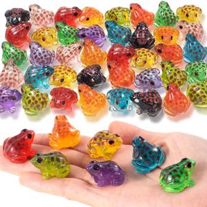 20pcs Luminous Mini Frogs, Resin Frog Figurines Glow in The Dark, Luminous Animals Statues for DIY Projects Gardens Landscapes Decoration- Muticolor