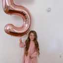 Rose Gold 5 Balloon, Number Balloons 40 Inch, 5th Birthday Balloon Decorations, Rose Gold Party Supplies, 5 Number Balloons, Number 5 Balloon