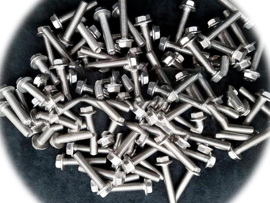 (Qty 10pcs) M10-1.5 x 50 / M10x50 Hex Flange Bolts DIN 6921 10mm x 50mm Stainless Steel Multi-Purpose Comprehensive Hardware Fastener Assortment Kit Cit02605Riv