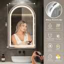Arched LED Bathroom Mirror 20x28 Inch with Backlit and Frontlit, Dimmable Vanity Mirror for Wall, Anti-Fog, 3 Colors, Memory, Shatter-Proof, ETL Listed