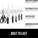 GORILLA GRIP 304 Stainless Steel Magnetic Knife Holder for Wall, 18 in, Magnet Bar for Knives, Tools, Heavy Duty Metal Strip Holds Up to 6 lbs, Kitchen Home Organizer, Non-Adhesive, Drilling Required