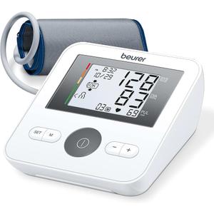 Beurer BM27 Upper Arm Blood Pressure Monitor for Home Use with Automatic Adjustable Cuff, 120 Memory Sets, Irregular Heart Rate Detection, Risk Indicator, and Storage Bag
