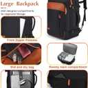 Lumesner 5 Piece Luggage Sets with Travel Backpack, 20" Carry On Hardside Spinner Suitcases, TSA Lock, Durable PC (Black, 5 piece set (20inch)), XX-Large