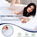 Twin Memory Foam Mattress Topper, Twin Size Mattress Topper 3 Inch High Density Mattress Pad Comfort Cooling, Bed Topper with Removable Cover, 4 Elastic Straps White CertiPUR-US Certified