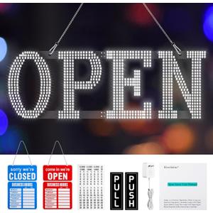 Open Signs for Business, klassikaline Ultra Bright Large LED Open Signs Business Hour Open Sign for Hotel, Store, Bar, Retail Shop, Salon, Restaurant(30 * 10 inch)