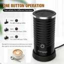 Milk Frother, Automatic Milk Steamer and Heater, 4-in-1 Multifunction Electric Hot and Cold Foam Maker and Milk Warmer for Latte, Cappuccinos, Macchiato,Black