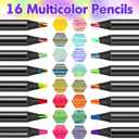 6 x 16 Pcs Rainbow Colored Pencils, Art Supplies Stocking Stuffers for Kids, Creative Teens Gifts Trendy Stuff for Girls Age 5-12, Great Party Favors Gift for Birthday/ Valentine's Day/ Easter/ Christmas