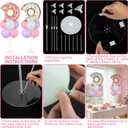 Donut Party Balloons Stand Kit 2 Sets with 2 Donuts Foil Balloons Sweet Donut 1st Party Balloon Centerpieces for Tables for Doughnut Theme Birthday Decorations