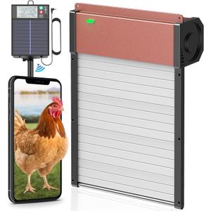 Large Automatic-Chicken-Coop-Door-Solar - Powered, LCD Display with Smart Timer, Light Sensor & Anti-Pinch Safety, Remote Control 4 Modes