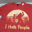 Alien Bigfoot Sasquatch Middle Finger I Hate People Funny T-Shirt, M