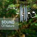 Solar Wind Chimes for Outside, DesGully 6 LED Tubes Color Changing Outdoor Clearance Unique Garden Decor Colorful Patio, Gifts for Her/Him (37" Long)