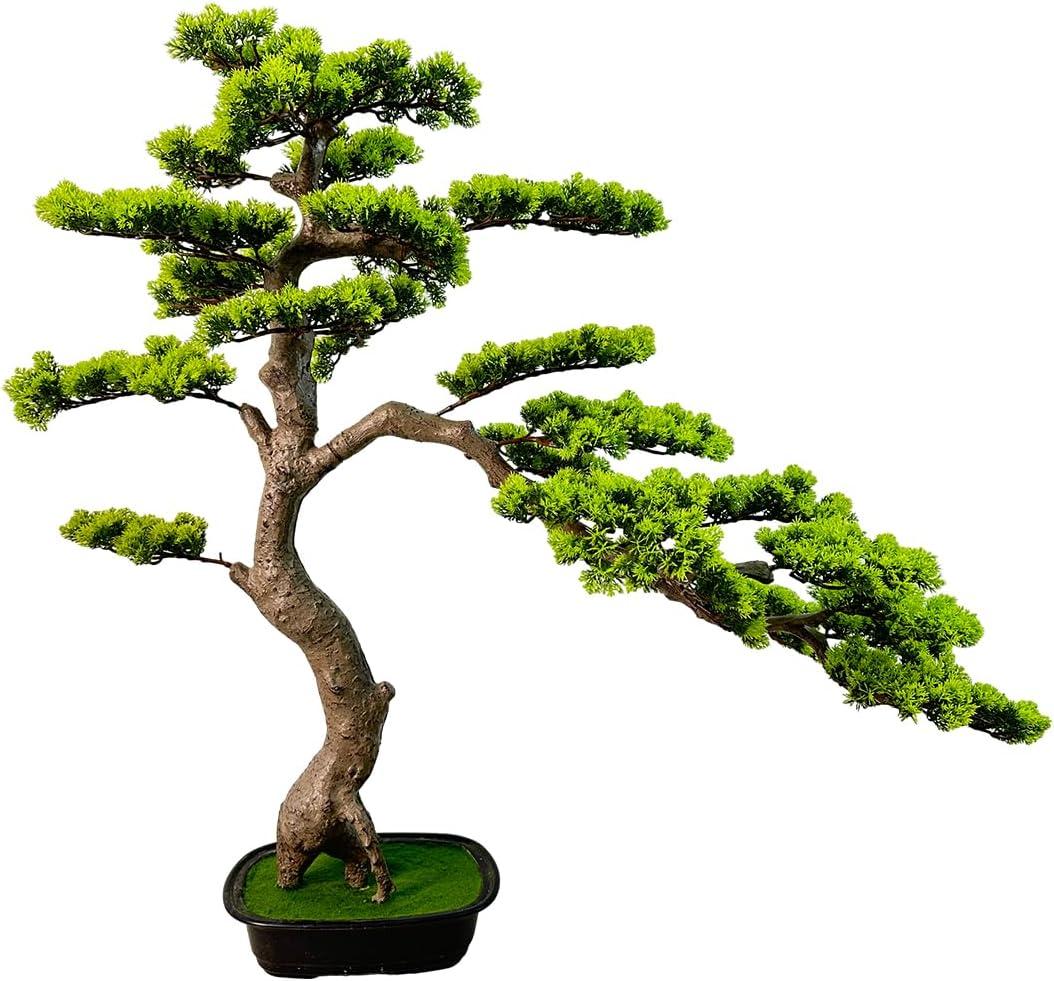 3ft36in Artificial Bonsai Tree Juniper Faux Plants Indoor Big Fake Plants Decor with Ceramic Pots for Home Table Office Desk Shelf Bedroom Living Room Decorations (Green)