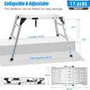 ORIENTOOLS Adjustable Work Platform, (39.4" X 18.5") Portable Folding Aluminum Step Ladder, Scaffolding Platform of Capacity 330 LBS Heavy Duty, 7 Gear Adjustable Height 24 to 35 inches