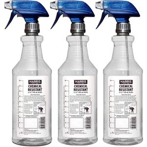 HARRIS Chemically Resistant Professional Empty Spray Bottles, 32oz (3-Pack), for Cleaning Solutions and Water