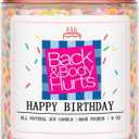 Homsolver Birthday Candles Gifts for Her and Him, Birthday Gifts for Women Men, Unique Best Friend Gift Ideas -Back & Body Hurts Happy Birthday Candle