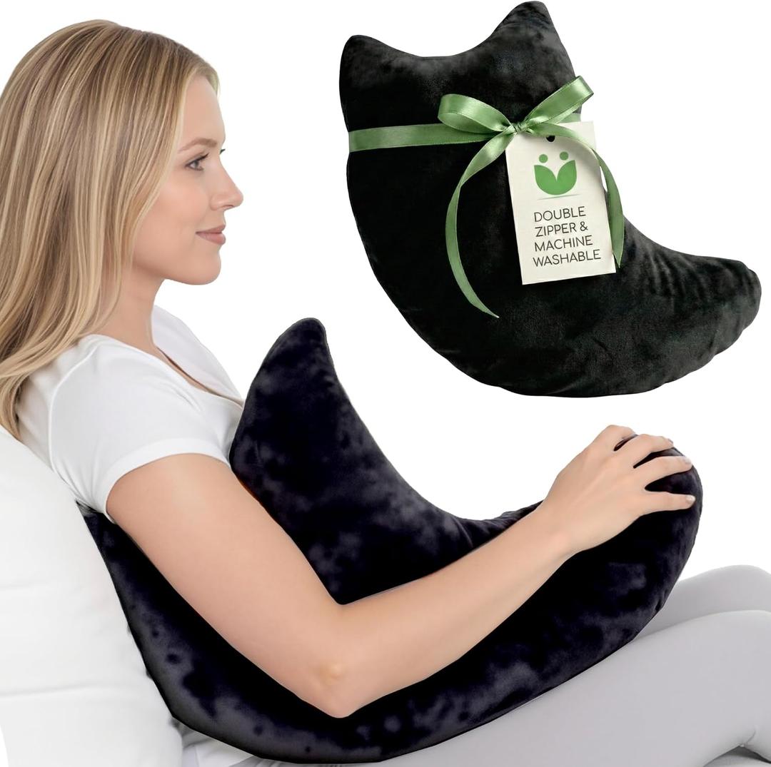 Rotator Cuff Pillow, Soft Comfortable Shoulder Pillow for Surgery, Ergonomic Shoulder Support Pillow with Double Zipper Cover, Machine Washable, Black