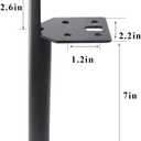 Osring Modern Furniture Legs 7 Inch Metal Furniture Table Leg Black, Steel Side-Mounted Sofa Cabinet Feet Set of 4, Also for Home Coffee Table Feet DIY Replacement