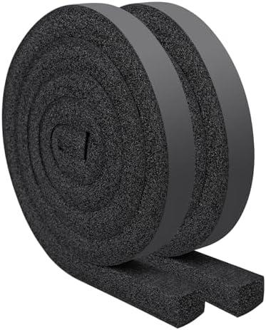 Yotache Air Conditioner Window Seal Kit - 1"x1" High Resilience Foam Weather Stripping Insulation Strip for AC, Noise Reducing, Air Leak Proof, No Glue, 13Ft Long (6.5Ft x 2 Rolls, Black)