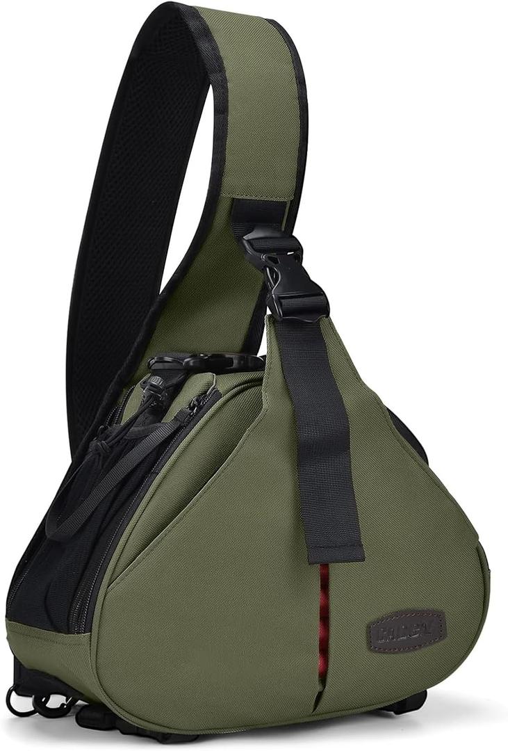 CADeN Camera Bag Sling Backpack Camera Case Waterproof with Rain Cover Tripod Holder, Compatible for DSLR/SLR Mirrorless Cameras (Canon Nikon Sony Pentax) and Accessories Green (Small)