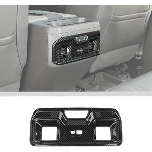 JWWY Rear Air Conditioning HVAC Climate Control Vent Panel Air Outlet Panel Cover Trim Fit for 2022-2024+Chevy Silverado GMC Sierra Interior Accessories Black Wood