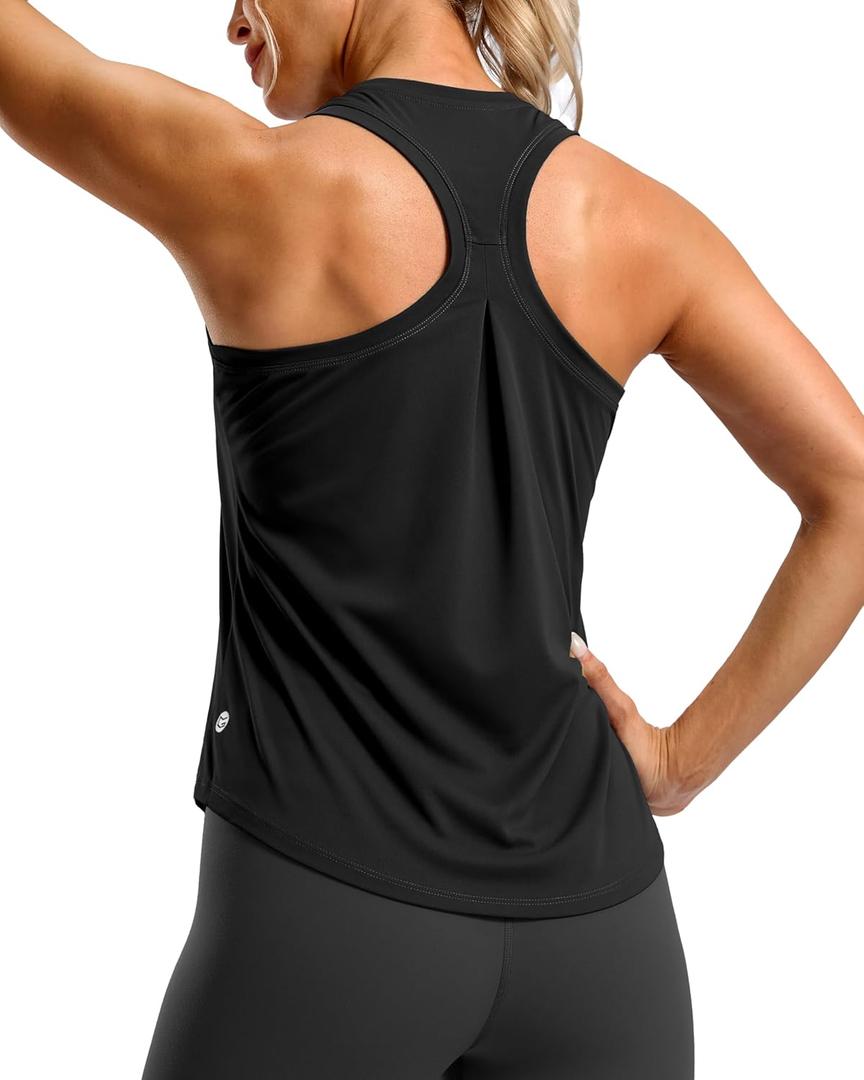 G Gradual Women's Workout Tank Tops Racerback Athletic Yoga Tops Loose Fit Sleeveless Running Gym Sports Shirts for Women (Black, M)
