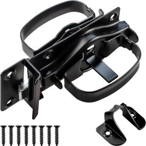 Swinging Shed Door Latch with Handle for Indoor/Outdoor Use, Heavy Duty with WeatherGuard Coating, Black