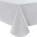 Pioggia Vinyl Tablecloth with Flannel Backing Rectangle Waterproof Oil-Proof Plastic Table Cloth Wipeable PVC Table Cover for Indoor and Outdoor (White, 60 x 84 Inch)