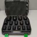 3/4" Drive Shallow 6-Point Impact Socket Set, 15-Piece Heavy Duty Impact Socket Set, CR-MO, Metric (17mm to 55mm), Enhanced Storage Case