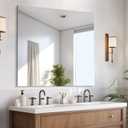 Frameless Mirror, 36x36 inch Square Bathroom Mirrors for Wall, Upgraded Shatterproof Vanity Mirror Over Sink with Polished Edge for Bathroom,Bedroom,Living Room and Entryway (36"L x 36"W)