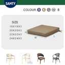 SAMTY Patio Chair Cushions Non Slip Bottom Chair Pad with TiesSet of 2 Waterproof Square Outdoor Seat Cushion Replacement for Garden Swing Furniture 18x18 Inch, Light Khaki