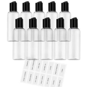 NovaHF 10 Pack Leakproof 3.4 oz Travel Bottles - Refillable Empty Plastic Cosmetic Containers for Toiletries Shampoo Lotions Cream