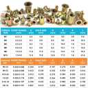 Trivd Frol Rivet Nut Tool Kit, 520pcs SAE & Metric Rivet Nut Assortment Kit w Galvanized Carbon Steel Flat Head Threaded Insert Nuts, Sizes 6-32 8-32 10-24 1/4"-20 5/16"-18 3/8"-16 M3 M4 M5 M6 M8 M10
