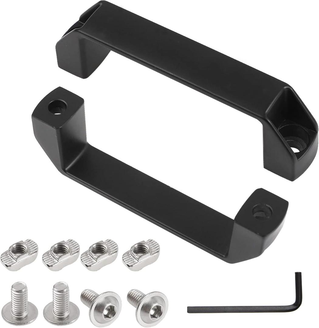 2Pcs Aluminium Alloy Rectangular Pull Handle for 30 Series European Standard Aluminum Extrusion Profile (Black)