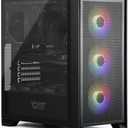 darkFlash ATX Mid-Tower Gaming PC Case, Pre-Installed 3x120mm Fix RGB Fans, with Removable Large Mesh Front Panel, USB3.0 Ready, Tempered Glass Side Panel Airflow Computer Case, Black(DRX70)