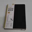 Lined Spiral Journal Notebook for Women & Men, 140 Pages, College Ruled Hardcover Notebook for Work & Note Taking, Journals for Writing, A5(6"x8") - Black