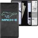 For Mach-E Car Registration and Insurance Holder, Accessories, Artificial PU Leather Registration Holder, Glove Box Document Organizer