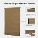 MYshade Cordless Blackout Window Blinds & Shades Pull Down Room Darkening Window Shades Light Blocking Honeycomb Cellular Shade for Indoor Windows Easy to Install 43 inch Wide, H72 Light Brown Blinds