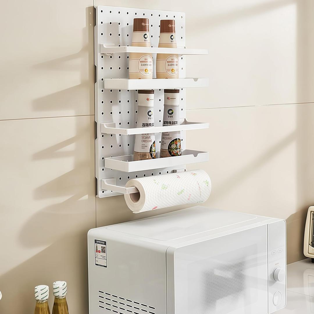 Spice Rack Organizer,Adhesive Shelf,No Drilling Kitchen Spice Holder and Organizer,Wall Mount Space-Saving Storage for Kitchen,Bathroom,Cabinets (Size 21" x 14")