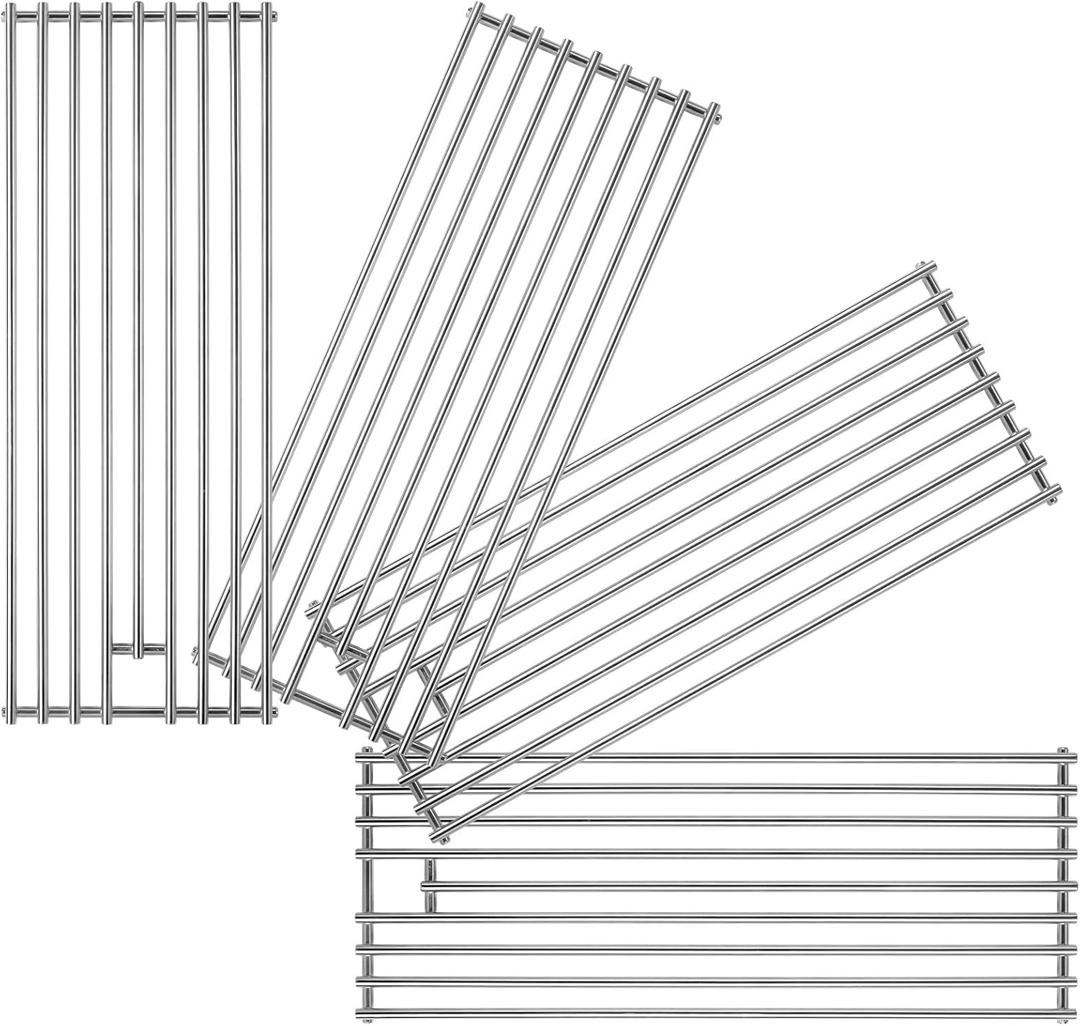 2025 4 Pack 8mm Stainless Steel BBQ Grill Grates Replacement Parts for 65073 L60000 L75000 L90000, Bull 16517 BBQ Angus, Brahma, Lonstar Select, Outlaw Steer Premium, Lonestar Select (8mm Round Rod 4 PC)