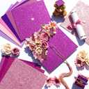 2 x Gersoniel 36 Sheet Construction Paper for DIY Graduation Cap Decoration 2026 Grad Hat Topper Blank Grad Cap Cover Cardstock Metallic Glitter Card Stock Paper 250gsm/92lb(Pink Color)